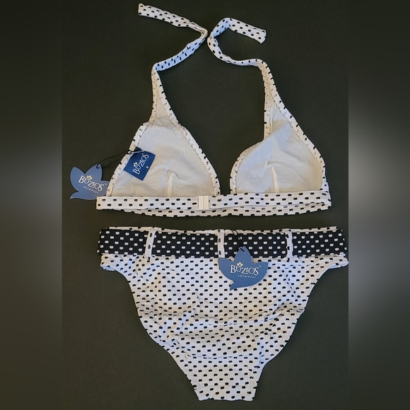 2pc Buzios Brazilian Pokadot Bikini Black/White sz M 👙 - Picture 2 of 8